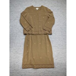 Portraits by Northern Isles Jacket Skirt Set M Linen‎ Blend Aztec Southwestern